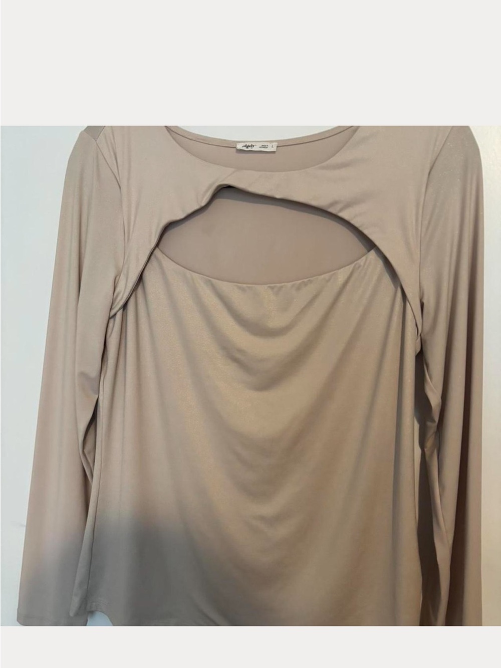 edge Nude Stretch Scoop Neck Top